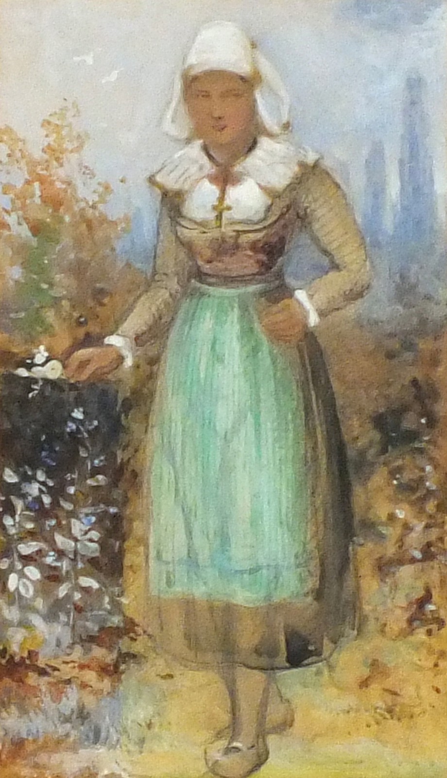 Late 19th/Early 20th Century Continental School, Pair watercolours of female figures wearing - Image 3 of 4