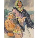 Harold DEARDEN (British 1888-1962) Gypsy Peddlers, Watercolour, 11.25" x 8.75" (28cm x 22cm)