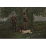 S* HENSON (Late 19th/early 20th Century), Huntsmen with Dogs Beneath a Tree, Oil on canvas, Signed