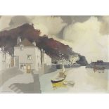 Fredrick T. W. COOK (British 1907-1982) Polperro Harbour Low Tide, Watercolour, Signed lower left,