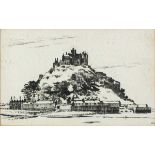 John Chambers (British 1934 - 2015) St Michael's Mount, Ink on paper, Signed and dated '59 lower