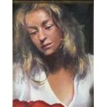 Robert O. LENKIEWICZ (British 1941-2002) 'Study of Greenie', Oil on wooden board, Signed & titled