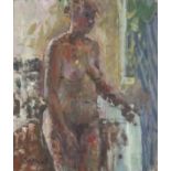 Pat ALGAR (British 1939-2013) Nude Portrait of the Artist, Oil on board, Signed lower left, Bears