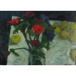 Ian FRASER (20th Century) Anemones 2, Oil on board, Signed and dated '59 lower right, Titled with