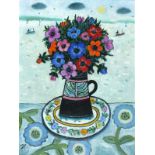 Joan GILLCHREST (British 1918-2008) 'Anemones', Oil on board, Signed with initials lower left,