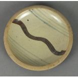 Leach Pottery St Ives, waves plate, with impressed mark, 9" (22cm)