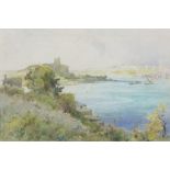 Percy ROBERTSON (British 1869-1934) 'Cattedown Plymouth' - View of Mount Batten & the Royal Citadel,