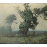 Arthur MEADE (British 1852-1942) Landscape,  Oil on canvas, 18.5" x 21.75" x (107cm x 55cm), Note: