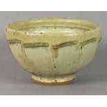 Richard BATTERHAM (British b. 1936) Celadon bowl, of a typical spiral faceted form, 6.75" (17cm)