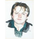 Michael FRITH (British b.1951) Portrait of Paul Merton, Watercolour, Signed and dated '93 lower