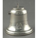 A silver inkwell, Birmingham 1945, modelled in the form of a bell, 4" (10cm) high, 135g (all in)