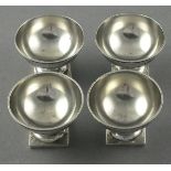 Four silver salts, Birmingham 1892 - Edward Souter Barnsley, circular engraved with floral swags and