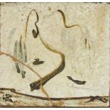 Bernard LEACH (British 1887 - 1979) Pottery tile depicting a willow with ducks, circa 1930 with a