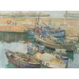 Sydney Frances Josephine BLAND (British 1883 - 1972) Newlyn Harbour, Watercolour, Signed and dated