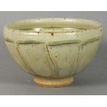 Richard BATTERHAM (British b. 1936) Celadon bowl, of a typical spiral faceted form, 6.75" (17cm)