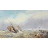 Edwin HAYES (British 1820-1904) Yarmouth Roads, Watercolour, Signed lower left, 12" x 20" (30cm x