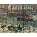 John Anthony PARK (British 1880 - 1962) Brixham Harbour, Oil on board, Signed lower right, 12" x 15"