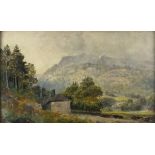 In the manner of Robert Porrett COLLIER (Lord Monkswell 1817-1886) Cottages in a Valley, Oil on