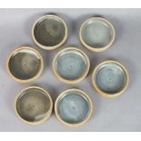 Leach Pottery St Ives, twelve hors d'oevre dishes, bearing impressed mark, 4.75" (12cm) diam. (12)