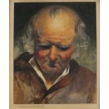 Manner of Charles Trevor GARLAND Down-cast Head of an Elderly Gentleman, Watercolour, bearing