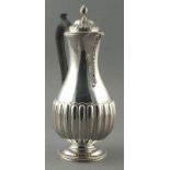 A Victorian silver hot water jug, London 1899 - Charles Stuart Harris, of baluster form with a