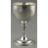 SILVER A Victorian silver trophy goblet, Birmingham 1869 - J Sherwood & Son, engraved "Burton