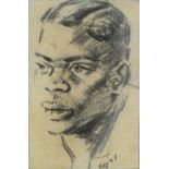 Hyman SEGAL (British 1914-2004) Head Study of a Young Man, Charcoal, Signed lower right, 9.5" x 6.