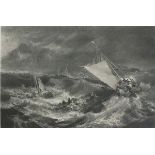 After Joseph Mallord TURNER 'The Shipwreck', Steel engraving, 6.75" x 9.75" (17cm x 25cm),