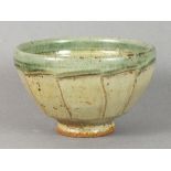 Richard BATTERHAM (British b. 1936) Celadon bowl, of a typical spiral faceted form, 6.75" (17cm)