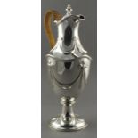 A Victorian wine ewer, London 1897 - Henry Stafford, of baluster form, the shaped body decorated