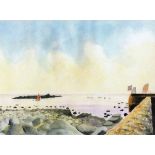 Andrew WATTS (British b.1947) St Clements Island Mousehole, Gicleé print, Titled & signed on