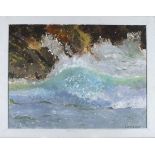 John RICHARDS (British 20th Century) Breaking Wave, Oil on board, Signed and dated '03 lower