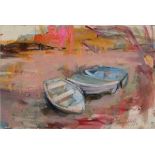 June REDFERN (British b. 1951) White Boats, Gouache, Signed, dated 2010 lower right and indistinctly