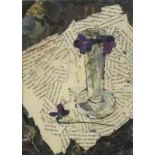 Annabelle GREGORY (British 20th/21st Century) Devon Violets, Collage, Signed upper right, gallery