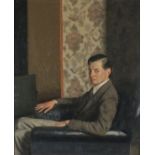 Frank JAMESON (British 1898-1968) Gentleman Seated in a Club Chair - possibly self portrait, Oil