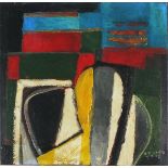 Reginald J. LLOYD (British b.1926) Untitled abstract - Two Figures, Oil on canvas, Signed & dated