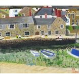 Andrew STEWART (British b.1948) A Lazy Day at Mousehole Harbour, Oil on board, Signed with