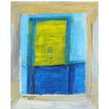 Reginald J. LLOYD (British b.1926) Untitled Abstract - Yellow Rectangle, Oil on board, Signed &