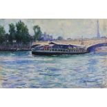 Samuel John Lamorna BIRCH (British 1869-1955) The Seine at Pont des Invalides, Paris, with a river