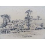 Mrs Bulter (British 20th Century) Figure on a Path - Chadwell St Mary, Pencil, Inscribed verso