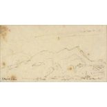 Bernard Howell LEACH (British 1887-1979) Japanese Hillside, Sepia ink on paper, Indistinctly