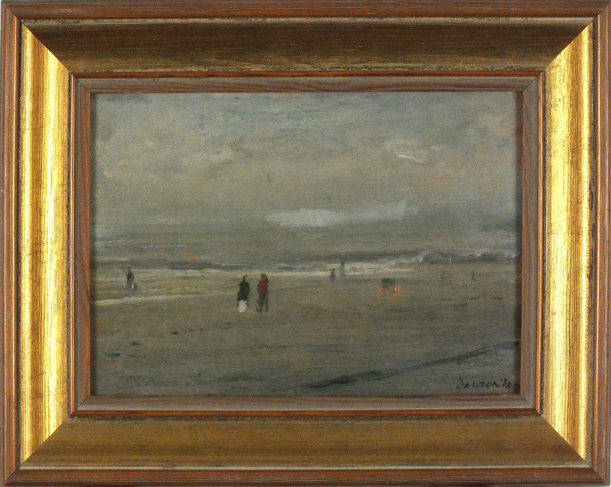 Edward DAWSON (British b. 1941) The Beach Wintertime, Oil on board, Signed and dated '72 lower - Image 2 of 2