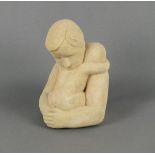 Theresa GILDER (British b.1935) Father & Child, Hand built stoneware, Signed to base, 10.25" high (