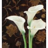 Jan Merrick HORN (British b. 1948) White Lilies, Oil on board, Signed with initials and dated '18