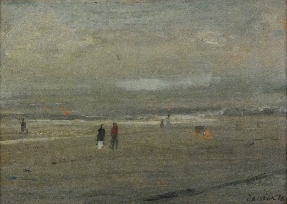 Edward DAWSON (British b. 1941) The Beach Wintertime, Oil on board, Signed and dated '72 lower