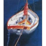 After Robert PELL A.S.M.A. (20th century) Moored Sailing Vessel, Lithograph, 9.5" x 7.5" (24cm x