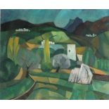 Horas KENNEDY (British 1917-1997) French landscape, Oil on board, Signed with initials lower