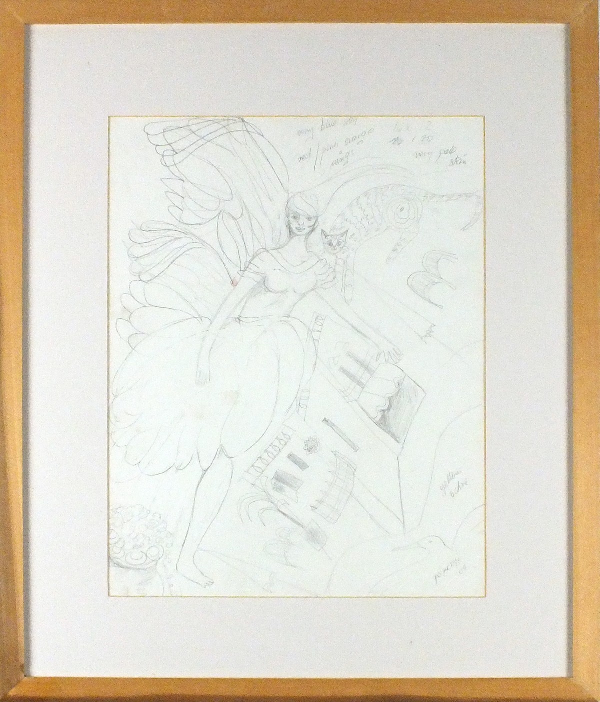 Ponkle FLETCHER (British 1934-2012) Claude & Flying Angle, Pencil preparatory sketch, Signed and - Image 2 of 2