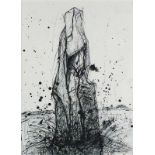 Jonathan HAYTER (British b. 1959) North East Piper Standing Stone, Ink on paper, Signed with