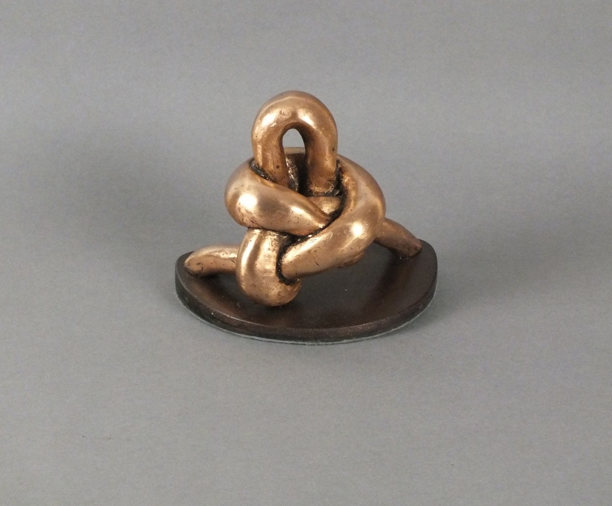 BRONZES Roger DEAN (British b. 1937) Knot No. 3, Bronze on a resin base, 5.5" x 3.5" x 4.75" (14cm x